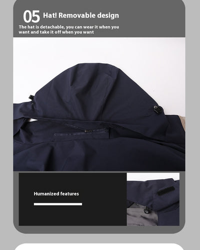 Chaqueta Impermeable Reversible de Dos Piezas con Forro de Terciopelo Coral - Image 13