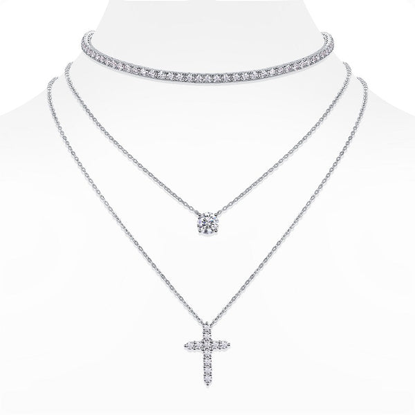Conjunto de Joyería Minimalista con Moissanita Premium y Plata 925 Chapada en Platino - Image 3