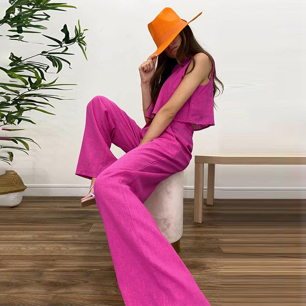 Traje Casual de Algodón y Lino: Chaleco y Pantalón - Image 2