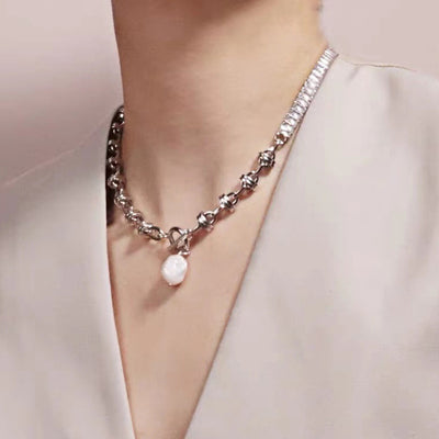 Collar Colgante de Perlas Barrocas de Agua Dulce con Patchwork Natural - Image 7