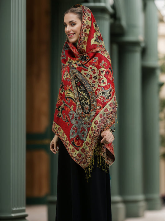 Pañuelo Étnico con Patrón de Anacardo y Borlas - Estilo Bohemio - Image 13