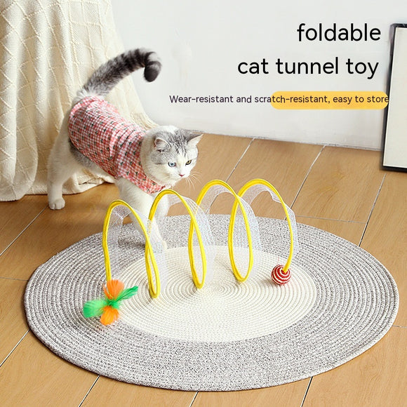 Túnel Plegable para Gatos con Juguete Ratón - Juguete Interactivo S Type
