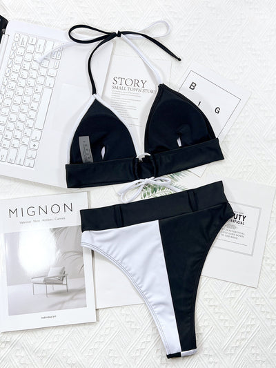 Bikini de Dos Piezas con Costuras Contrastantes - Image 5