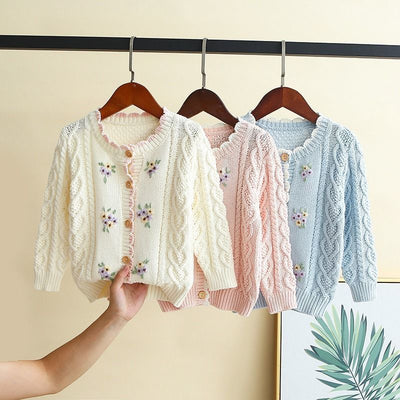 Cardigan de Bebé Flores Bordadas a Mano en Algodón - Image 21
