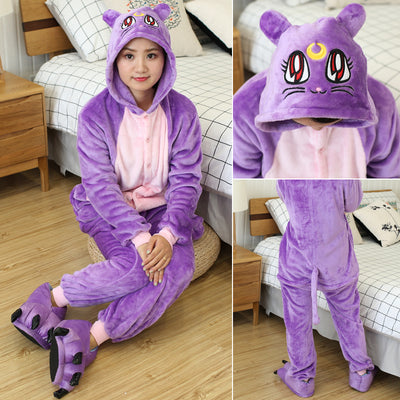 Pijama Integral de Franela con Animales Cartoon - Image 15