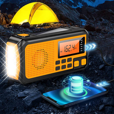 Radio de Emergencia Multifuncional con Energía Solar y Manivela - Image 8
