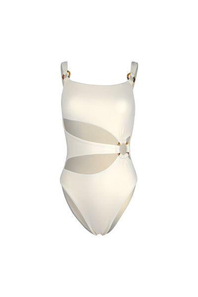 Traje de Baño Entero Liso con Detalles de Anillo y Recortes - Image 6