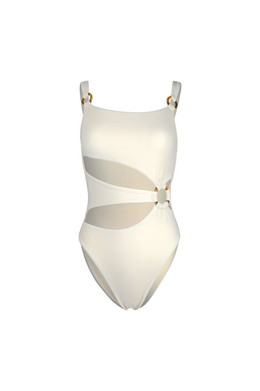Traje de Baño Entero Liso con Detalles de Anillo y Recortes - Image 6