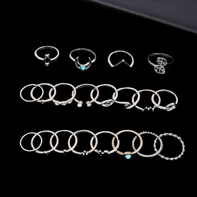 Set de 6 Anillos Articulados: Corona, Hoja y Formas Geométricas - Image 41