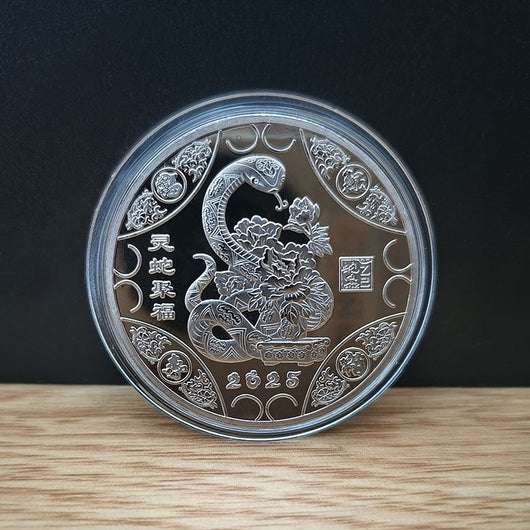 Medalla Conmemorativa Año de la Serpiente Chapada en Oro y Plata - Image 13
