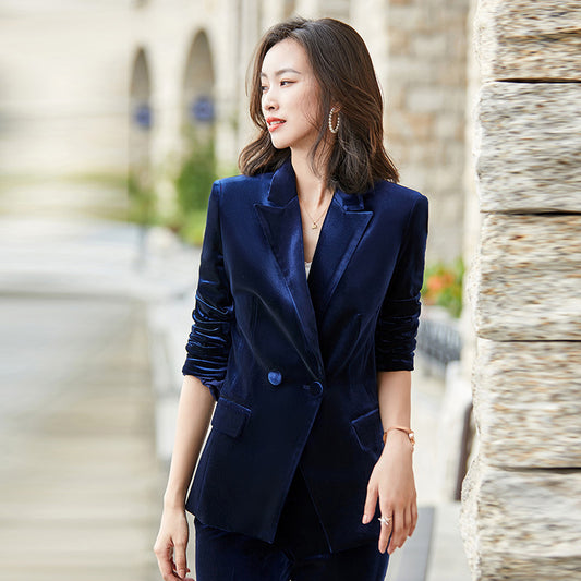 Blazer de Terciopelo para Mujer - Traje Elegante y Minimalista