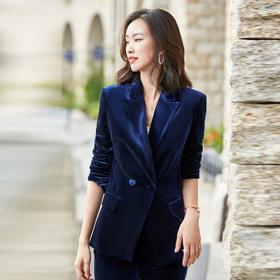 Blazer de Terciopelo para Mujer - Traje Elegante y Minimalista