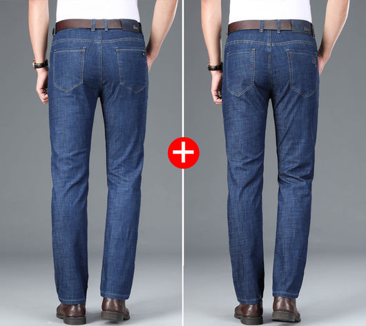 Pantalones Vaqueros Hombre Verano Ice Silk Ultradelgados Rectos Elásticos - Image 12