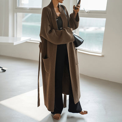 Cardigan Largo de Temperamento para Mujer - Suéter Oversized Elegante