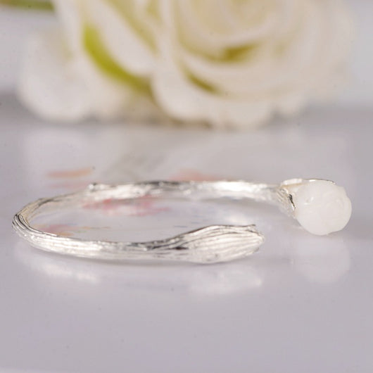 Pulsera de Plata 990 con Tulipán de Cristal Incrustado a Mano - Image 10