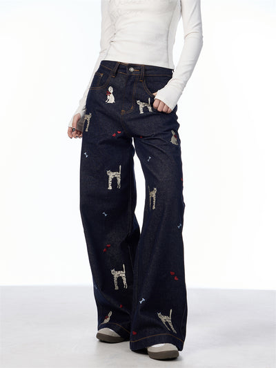 Pantalones Jeans Anchos con Estampado Animal Print - Loose Fit Casual para Mujer - Image 20