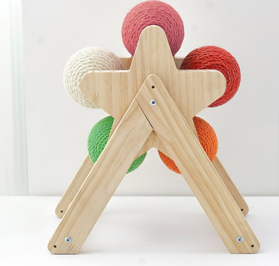 Juguete Interactivo de Madera para Gatos con Pelota Colgante - Image 4