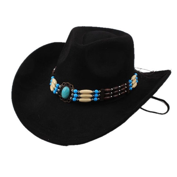 Sombrero Vaquero Punk de Ala Ancha con Peluche Sintético para Montar a Caballo - Image 7
