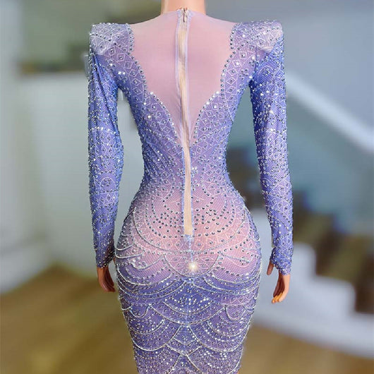 Vestido Lila con Hombros Reforzados - Corte Elegante y Cómodo - Image 2