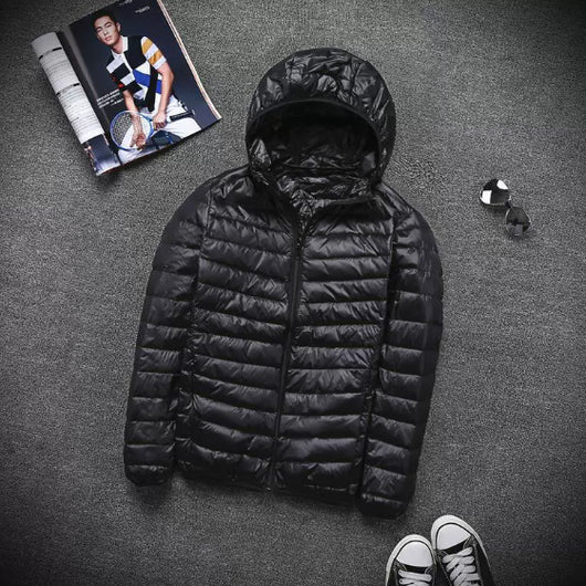 Chaqueta Acolchada Ultraligera con Capucha y Cuello Parado para Hombre - Image 23