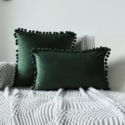 Funda de Almohada Terciopelo con Bolas de Pelaje - Image 19