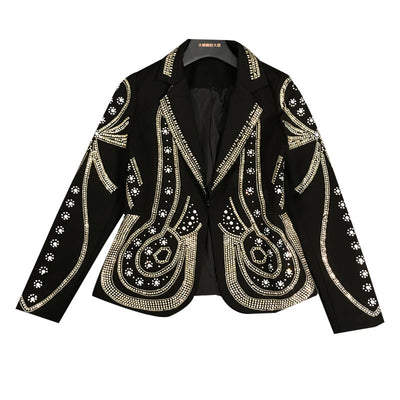 Blazer Dorado con Brillantes - Chaqueta Elegante para Mujer - Image 6