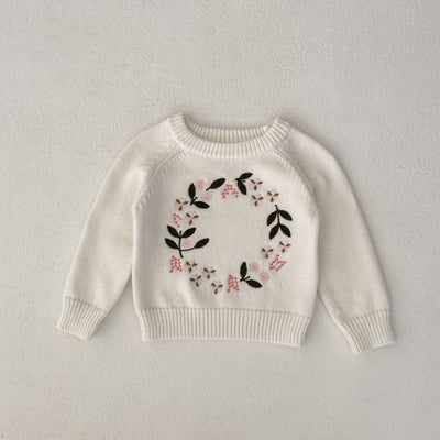 Suéter Tejido para Niña con Bordado Floral - Image 6