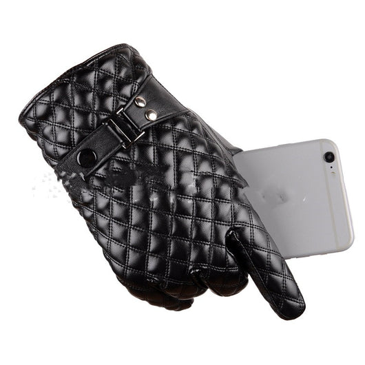 Guantes de Cuero Sintético Bordados con Pantalla Táctil para Conducir - Image 3