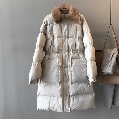 Chaqueta Larga de Algodón con Cuello de Piel de Conejo y Cintura Ajustable - Image 15