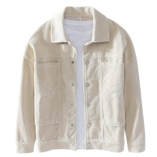 Chaqueta de Pana Gruesa Casual de Manga Larga - Image 8