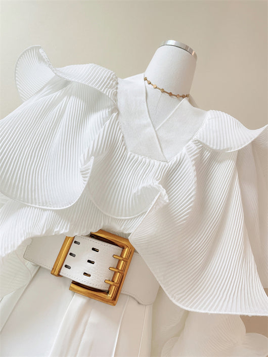 Blusa Elegante de Gasa con Volantes - Image 12