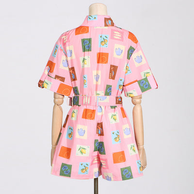 Conjunto Casual Estampado para Mujer - Blusa y Shorts de Diseño Moderno - Image 4