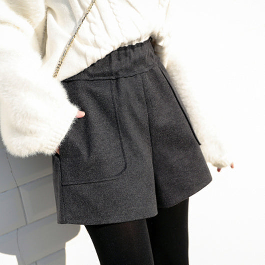 Pantalones Anchos de Lana Coreanos Cintura Alta Efecto Reductor - Image 6