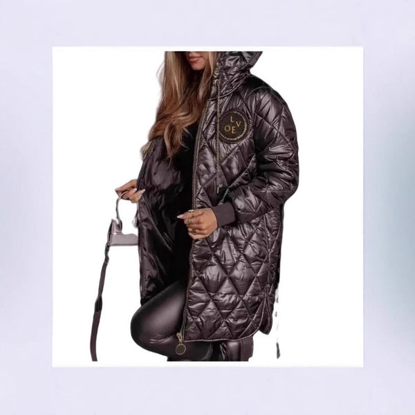 Chaqueta de Algodón Oversize con Cierre de Cremallera