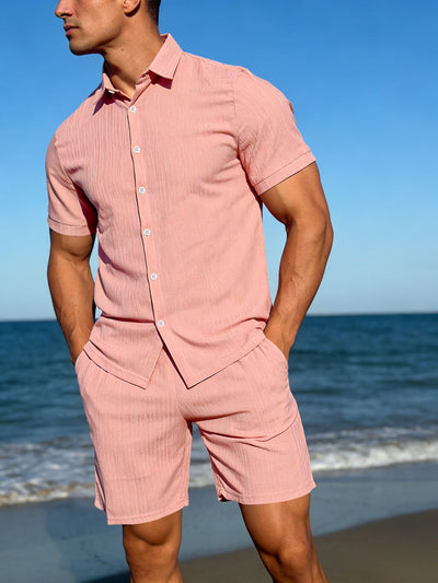 Conjunto Casual de Camisa y Shorts para Hombre - Image 25