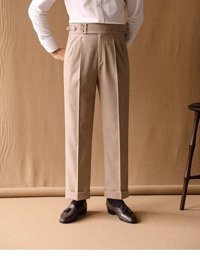 Pantalones de Invierno Rectos Cintura Alta para Hombre con Hebillas Parisinas - Image 26