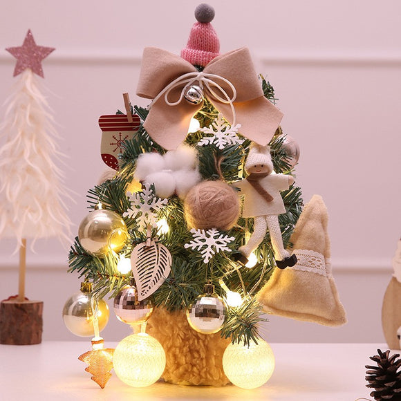 Árbol de Navidad Pequeño de Escritorio con Adornos Decorativos