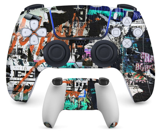 PS5 controller with a pastel marble sticker, showing the front and back views for anti-scratch protection. - Image 35