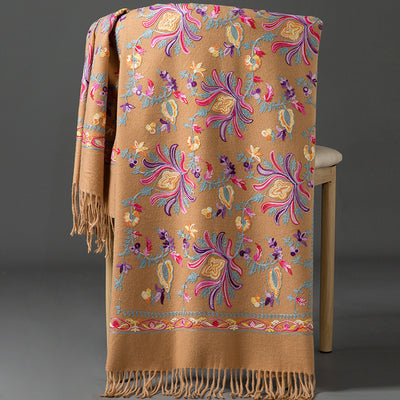 Bufanda Cashmere Tibetana Bordada Gruesa para Invierno - Image 11