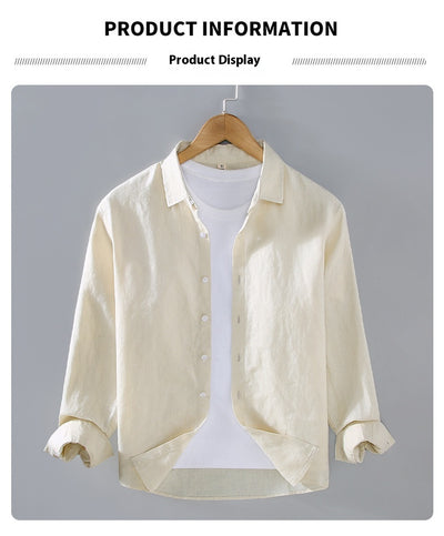 Camisa de Lino Puro para Hombre - Estilo Versátil Moderno - Image 24