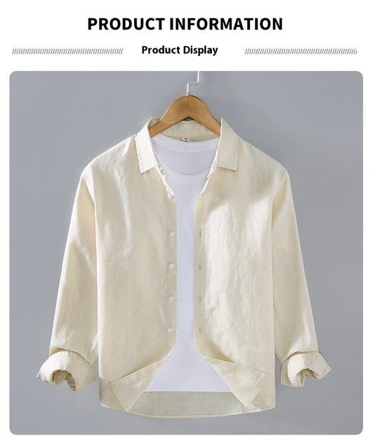 Camisa de Lino Puro para Hombre - Estilo Versátil Moderno - Image 24