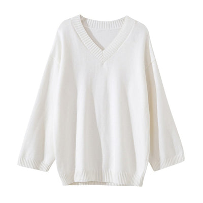 Cardigan Tejido Suelto Cuello en V Color Sólido para Mujer - Image 6