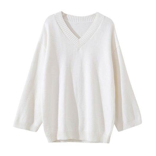 Cardigan Tejido Suelto Cuello en V Color Sólido para Mujer - Image 6