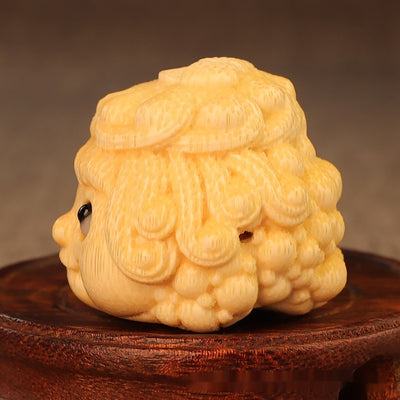 Figura de Sapo Dorado Tallada en Bamboo Macizo - Adorno Princesa de la Fortuna - Image 3