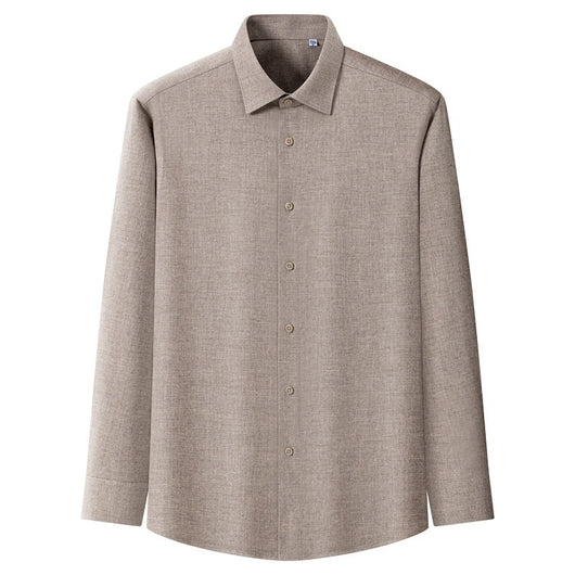 Camisa Manga Larga Gruesa de Color Sólido para Hombre - Image 2