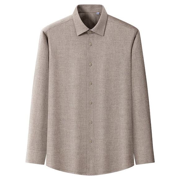 Camisa Manga Larga Gruesa de Color Sólido para Hombre