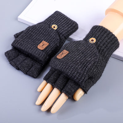 Guantes sin Dedos de Lana Tejida para Invierno Hombre - Image 5