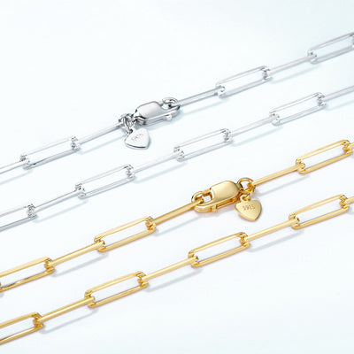 Collar Largo Geométrico Elipse en Plata 925 - Diseño Minimalista y Elegante