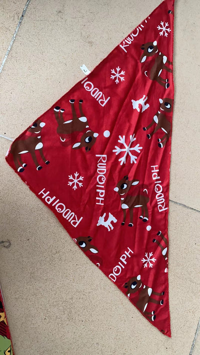 Family of five and a dog wearing matching red and white Christmas pajamas with reindeer and snowflake prints. - Image 7