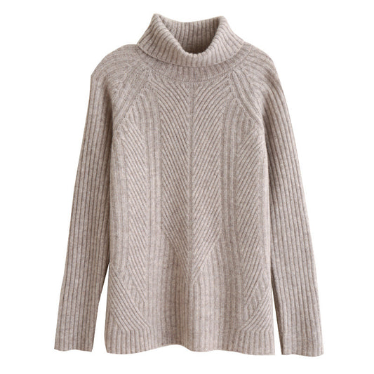 Suéter de Cuello Alto en Lana para Mujer - Pullover Tejido de Manga Larga - Image 2